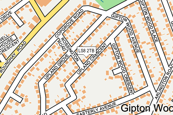 LS8 2TB map - OS OpenMap – Local (Ordnance Survey)