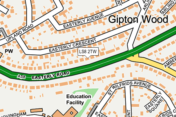 LS8 2TW map - OS OpenMap – Local (Ordnance Survey)