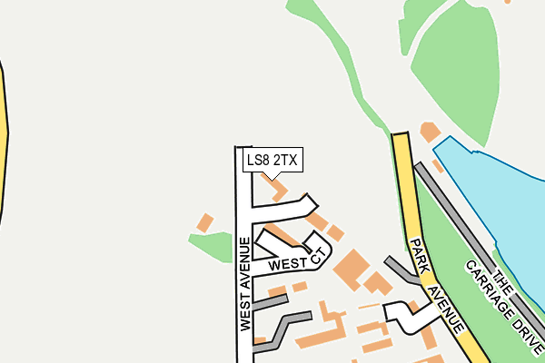 LS8 2TX map - OS OpenMap – Local (Ordnance Survey)