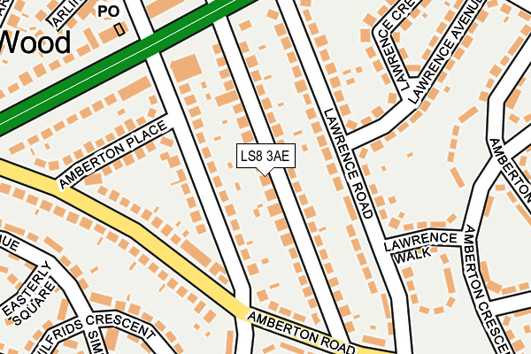LS8 3AE map - OS OpenMap – Local (Ordnance Survey)