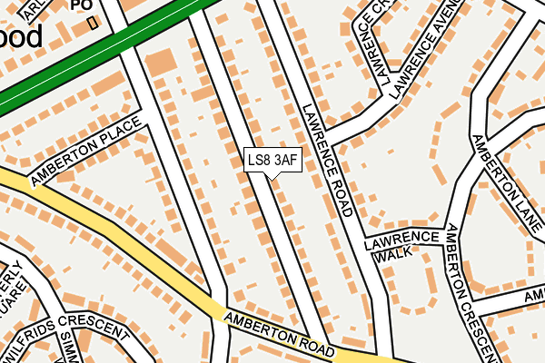 LS8 3AF map - OS OpenMap – Local (Ordnance Survey)