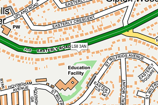 LS8 3AN map - OS OpenMap – Local (Ordnance Survey)