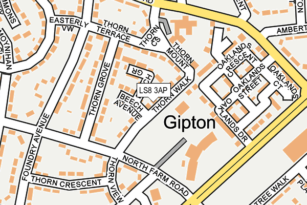 LS8 3AP map - OS OpenMap – Local (Ordnance Survey)