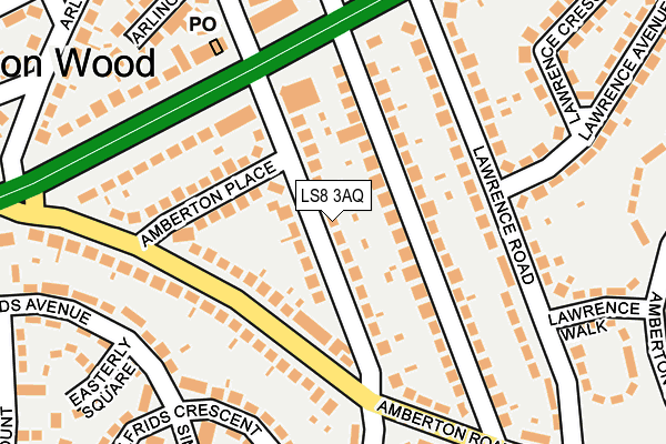 LS8 3AQ map - OS OpenMap – Local (Ordnance Survey)