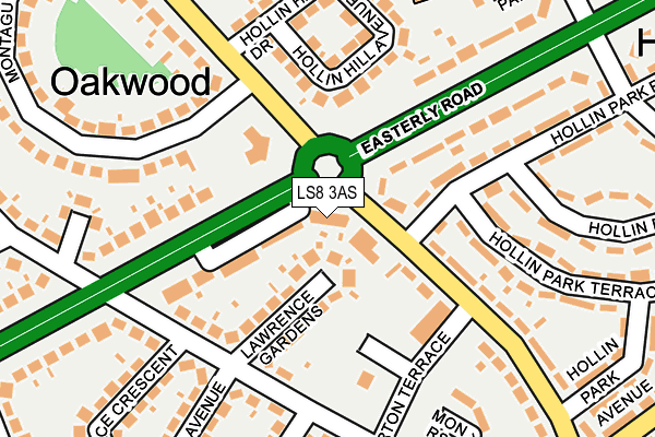 LS8 3AS map - OS OpenMap – Local (Ordnance Survey)