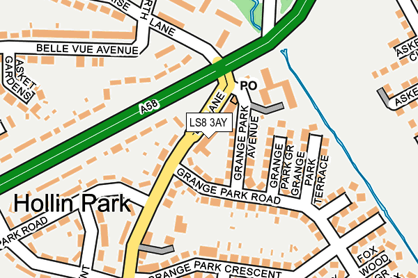 LS8 3AY map - OS OpenMap – Local (Ordnance Survey)