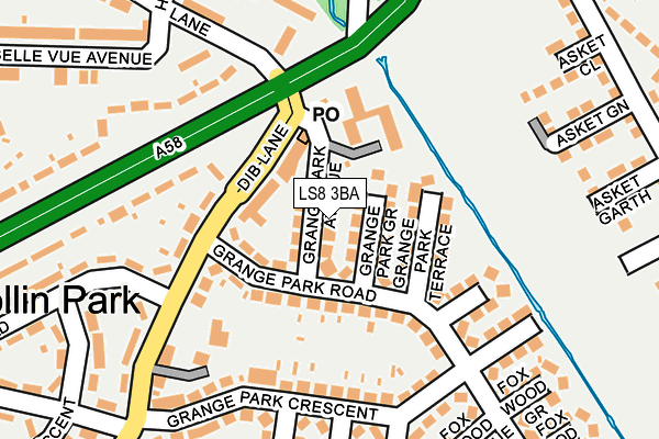 LS8 3BA map - OS OpenMap – Local (Ordnance Survey)