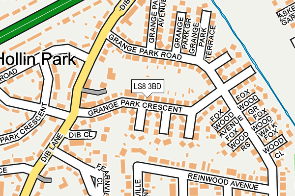 LS8 3BD map - OS OpenMap – Local (Ordnance Survey)