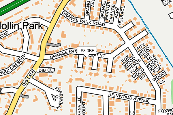 LS8 3BE map - OS OpenMap – Local (Ordnance Survey)