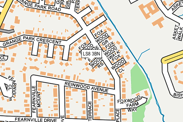 LS8 3BN map - OS OpenMap – Local (Ordnance Survey)