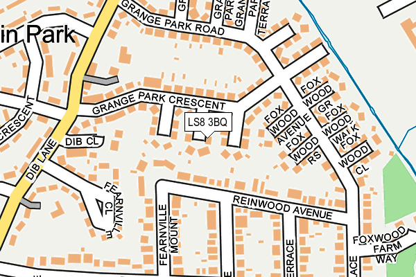 LS8 3BQ map - OS OpenMap – Local (Ordnance Survey)