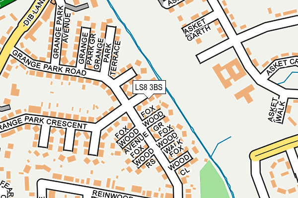 LS8 3BS map - OS OpenMap – Local (Ordnance Survey)