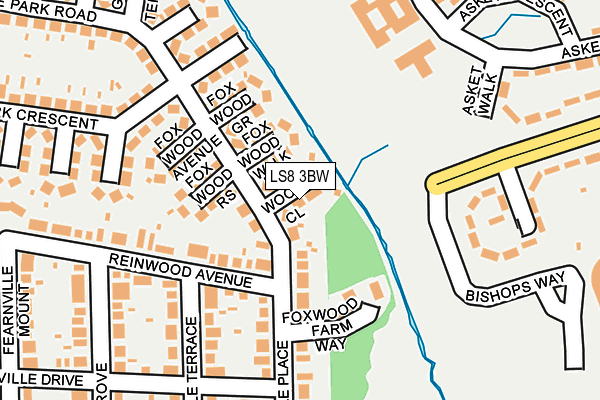 LS8 3BW map - OS OpenMap – Local (Ordnance Survey)