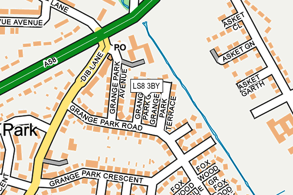 LS8 3BY map - OS OpenMap – Local (Ordnance Survey)