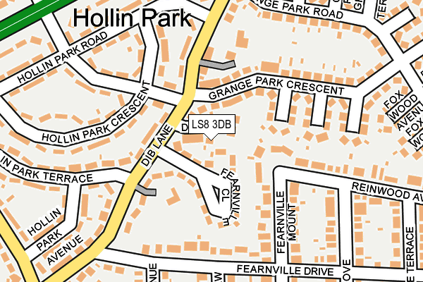 LS8 3DB map - OS OpenMap – Local (Ordnance Survey)