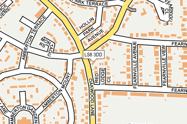 LS8 3DD map - OS OpenMap – Local (Ordnance Survey)