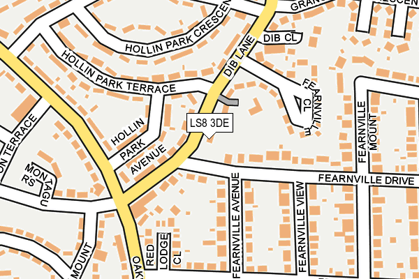 LS8 3DE map - OS OpenMap – Local (Ordnance Survey)