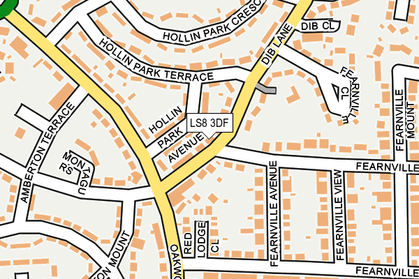 LS8 3DF map - OS OpenMap – Local (Ordnance Survey)