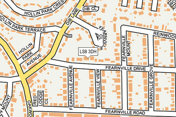 LS8 3DH map - OS OpenMap – Local (Ordnance Survey)