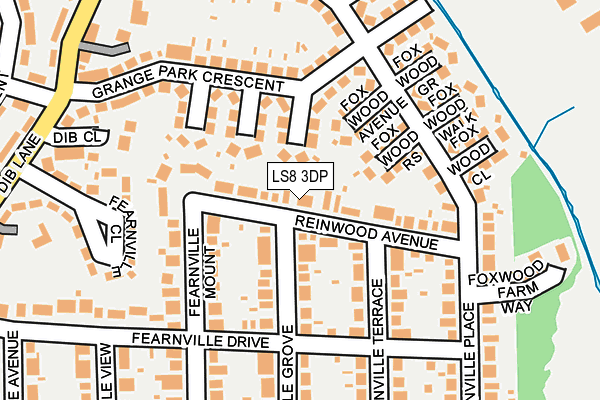 LS8 3DP map - OS OpenMap – Local (Ordnance Survey)