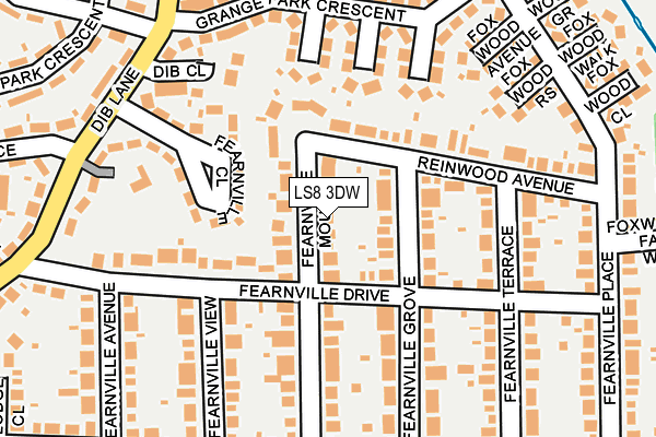 LS8 3DW map - OS OpenMap – Local (Ordnance Survey)
