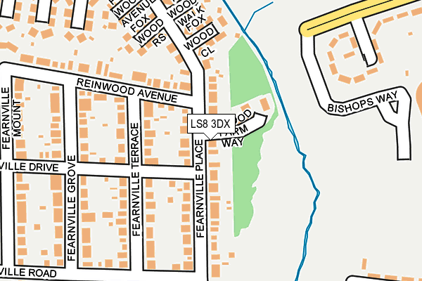 LS8 3DX map - OS OpenMap – Local (Ordnance Survey)