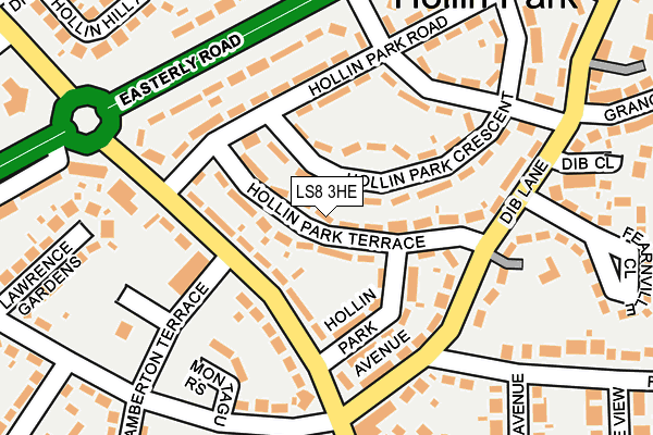 LS8 3HE map - OS OpenMap – Local (Ordnance Survey)