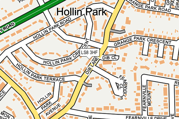 LS8 3HF map - OS OpenMap – Local (Ordnance Survey)