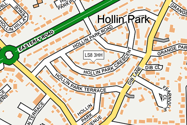 LS8 3HH map - OS OpenMap – Local (Ordnance Survey)