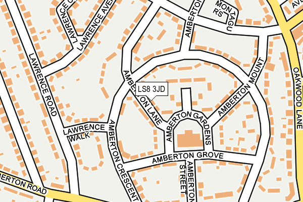 LS8 3JD map - OS OpenMap – Local (Ordnance Survey)