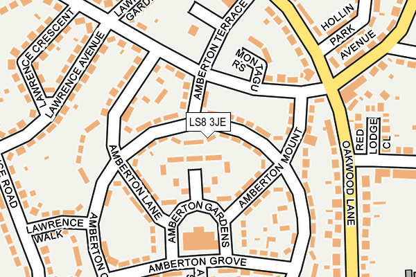 LS8 3JE map - OS OpenMap – Local (Ordnance Survey)