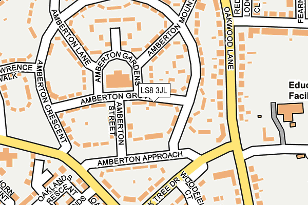 LS8 3JL map - OS OpenMap – Local (Ordnance Survey)