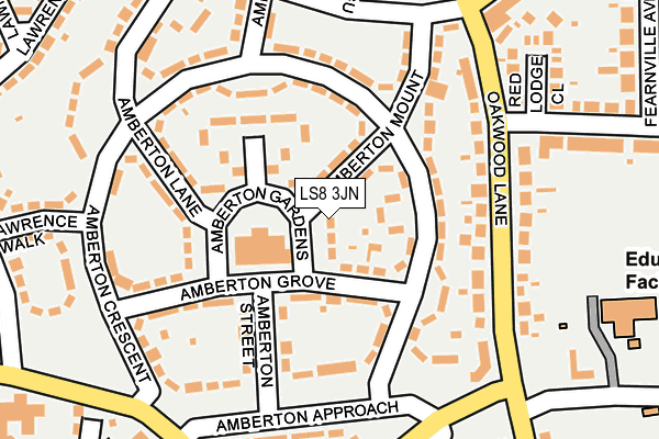 LS8 3JN map - OS OpenMap – Local (Ordnance Survey)
