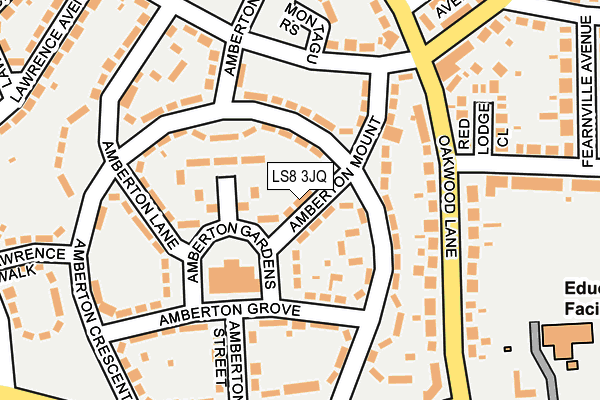 LS8 3JQ map - OS OpenMap – Local (Ordnance Survey)