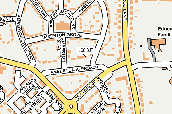 LS8 3JT map - OS OpenMap – Local (Ordnance Survey)