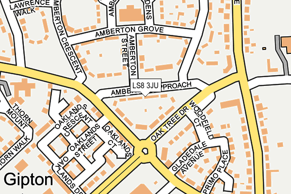 LS8 3JU map - OS OpenMap – Local (Ordnance Survey)