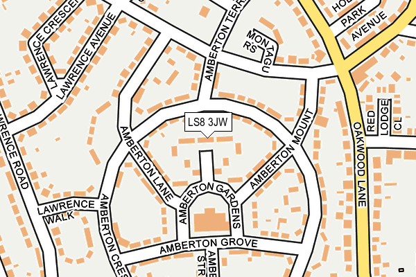 LS8 3JW map - OS OpenMap – Local (Ordnance Survey)
