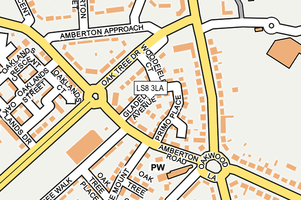 LS8 3LA map - OS OpenMap – Local (Ordnance Survey)