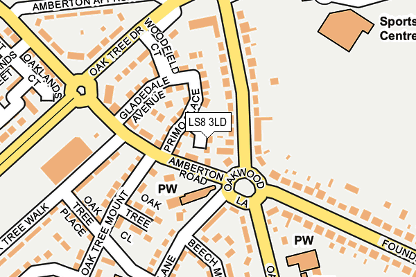 LS8 3LD map - OS OpenMap – Local (Ordnance Survey)