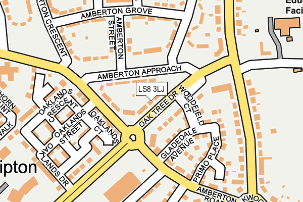 LS8 3LJ map - OS OpenMap – Local (Ordnance Survey)