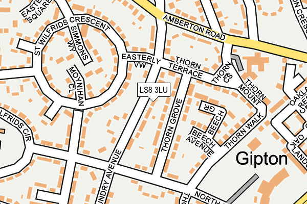 LS8 3LU map - OS OpenMap – Local (Ordnance Survey)