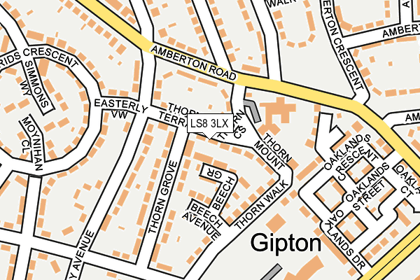 LS8 3LX map - OS OpenMap – Local (Ordnance Survey)