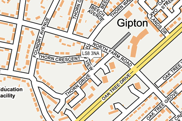 LS8 3NA map - OS OpenMap – Local (Ordnance Survey)