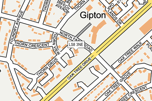 LS8 3NE map - OS OpenMap – Local (Ordnance Survey)