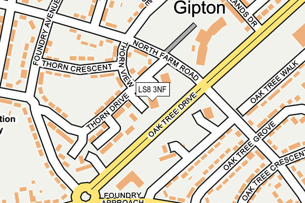 LS8 3NF map - OS OpenMap – Local (Ordnance Survey)