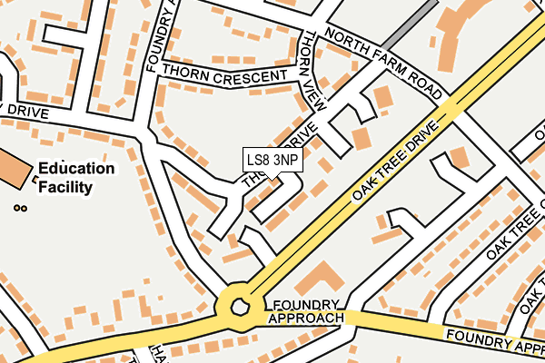 LS8 3NP map - OS OpenMap – Local (Ordnance Survey)