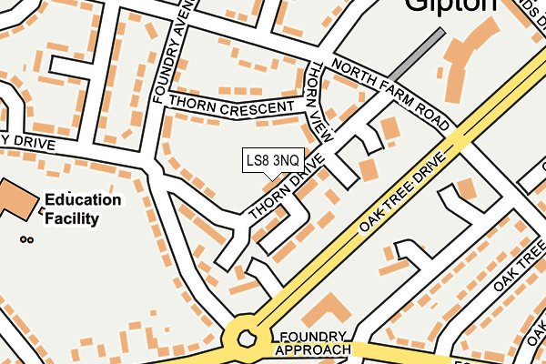 LS8 3NQ map - OS OpenMap – Local (Ordnance Survey)