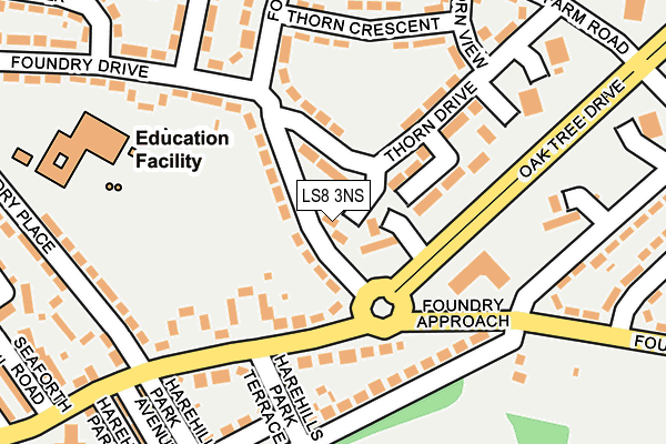LS8 3NS map - OS OpenMap – Local (Ordnance Survey)