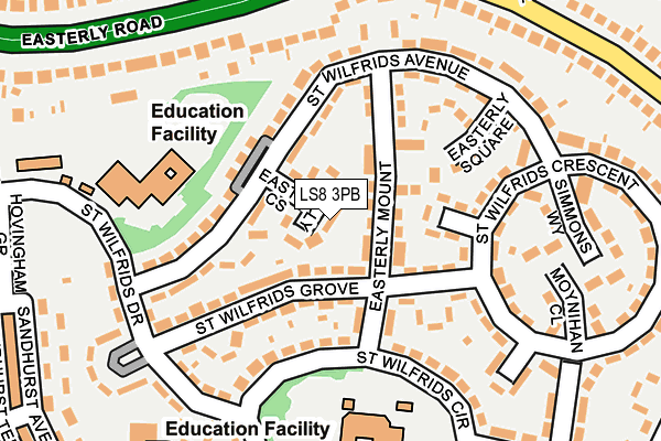 LS8 3PB map - OS OpenMap – Local (Ordnance Survey)