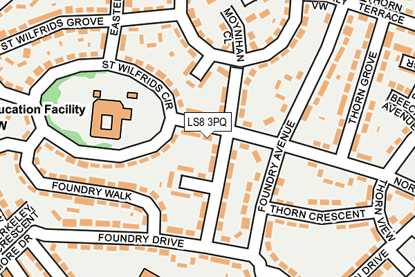 LS8 3PQ map - OS OpenMap – Local (Ordnance Survey)